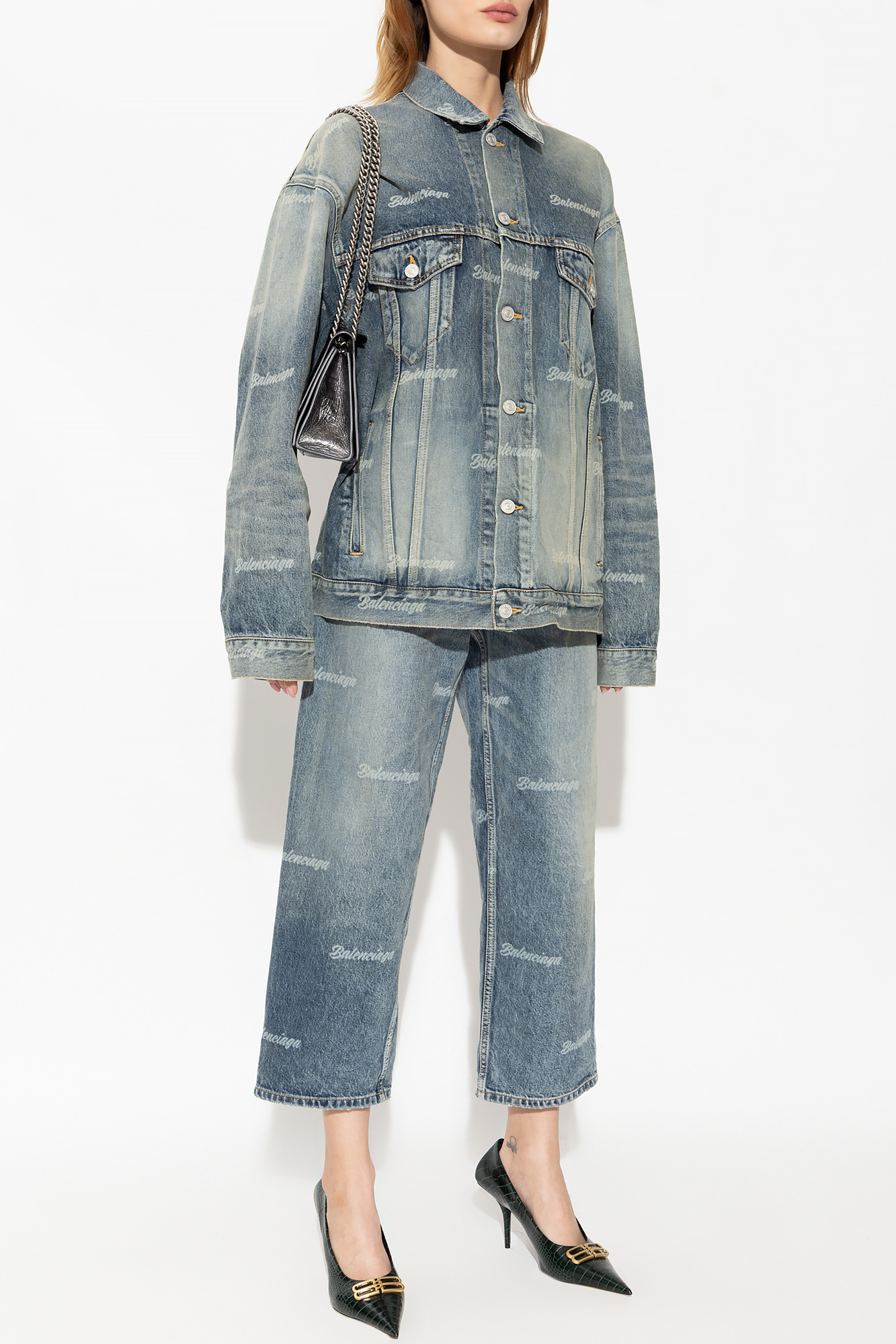 Balenciaga denim hot sale jacket womens